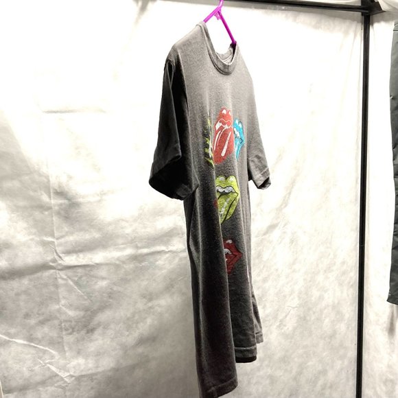 ROLLING STONES Band Tee Grey Graphic Tee Tshirt Tongue Hot Lips Gray Womens XS - Picture 7 of 14
